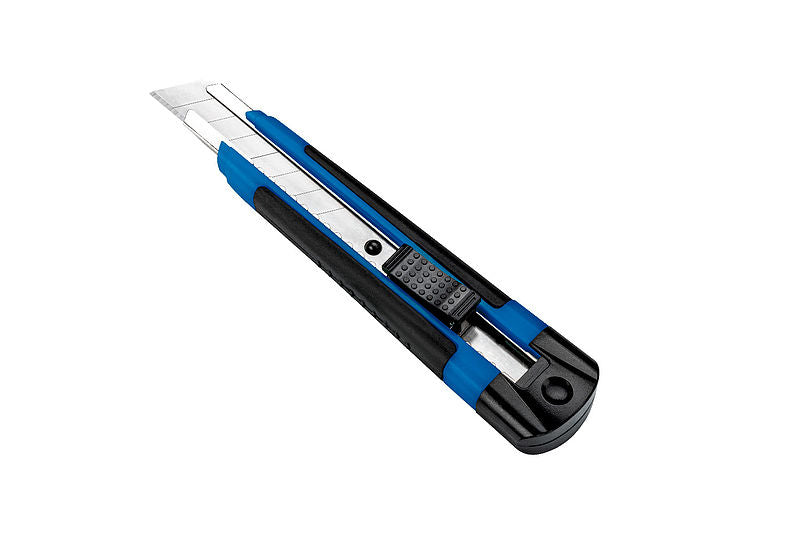 Dahle Cutter Pro 875-21149 – Abbrechmesser, 18 mm, Auto-Lock, Kunststoff, Blau – inkl. 2 Ersatzklingen