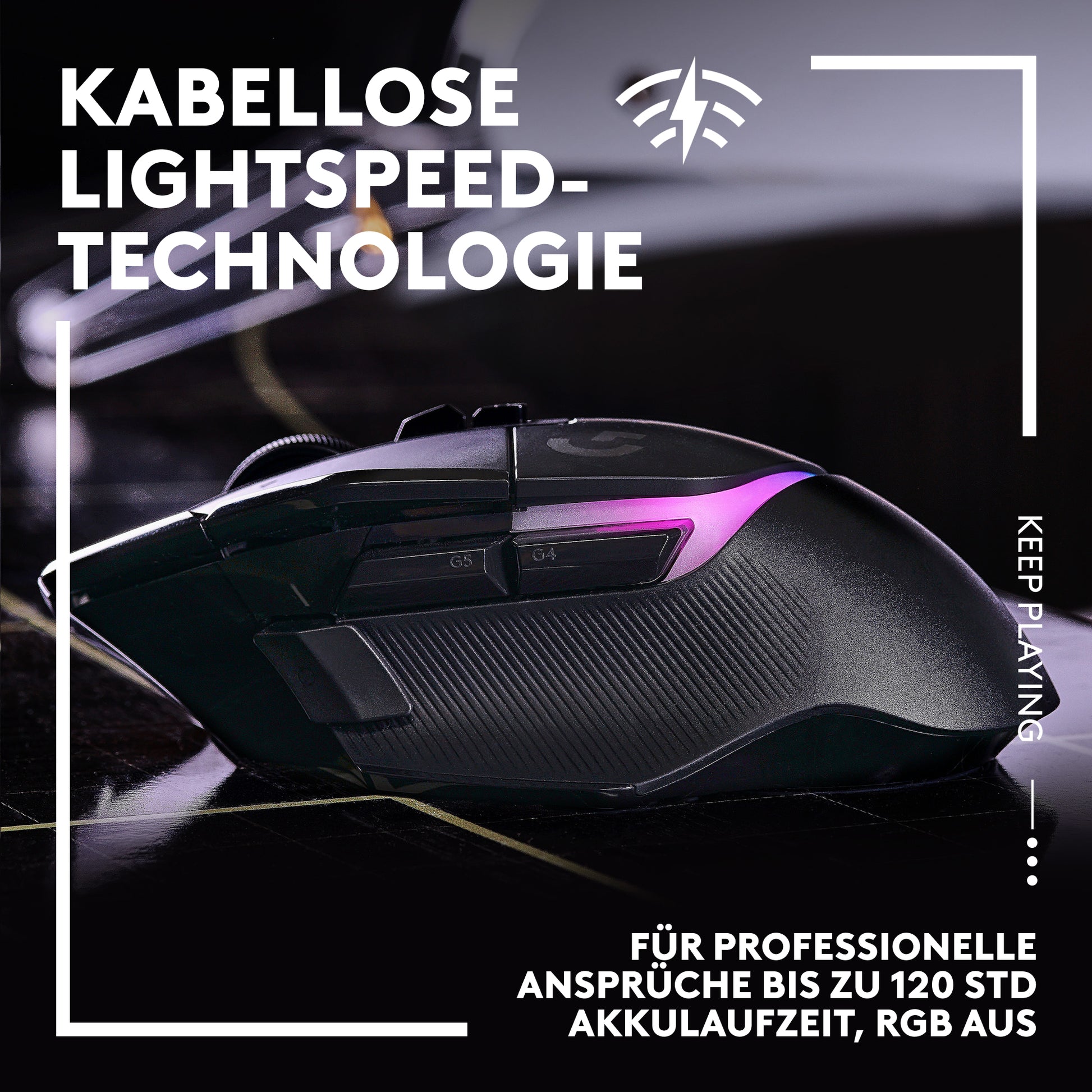 Logitech G G502 X PLUS – Gaming-Maus – Kabellos (2,4 GHz), 25600 DPI, RGB-Beleuchtung, rechts, Schwarz