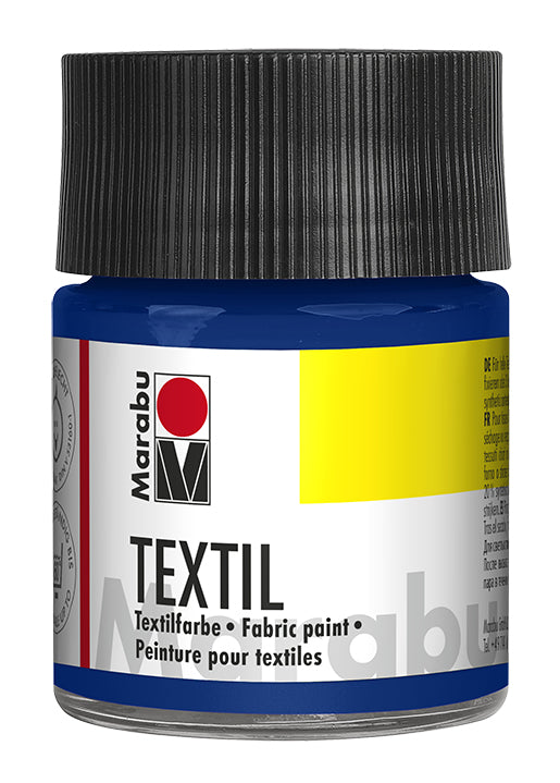 Marabu Stoffmalfarbe – Mittelblau, 50 ml, für Textilien