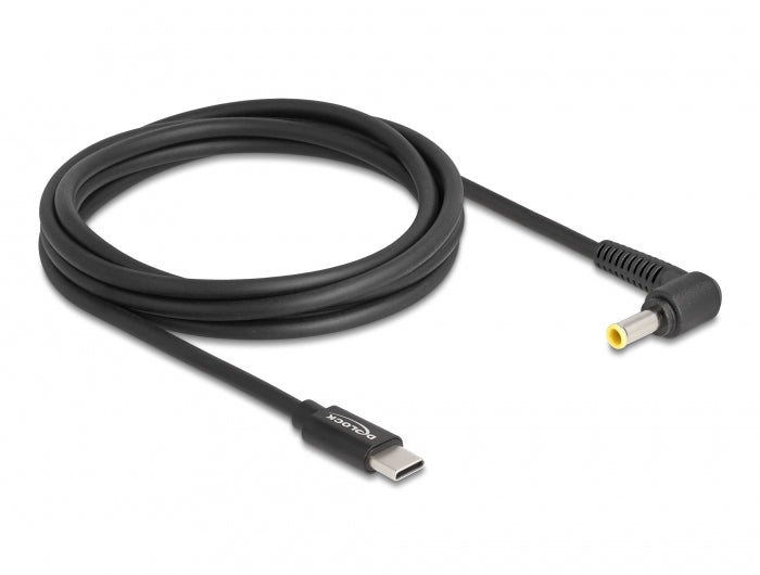 DeLOCK USB-C auf 5,5 × 3,0 mm Kabel – 1,5 m – Abgewinkelt – Schwarz – für Samsung