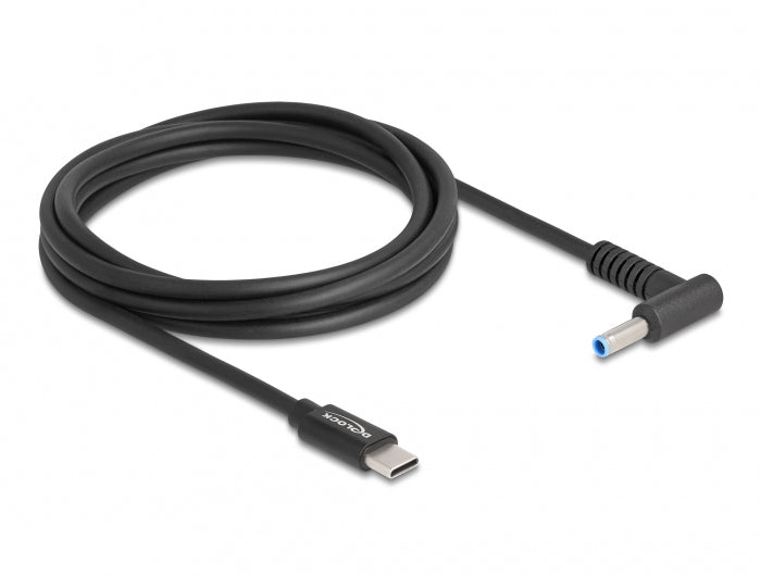DeLOCK USB-C auf 4,5×3,0 mm Kabel – 1,5 m – Abgewinkelt – Schwarz – für HP