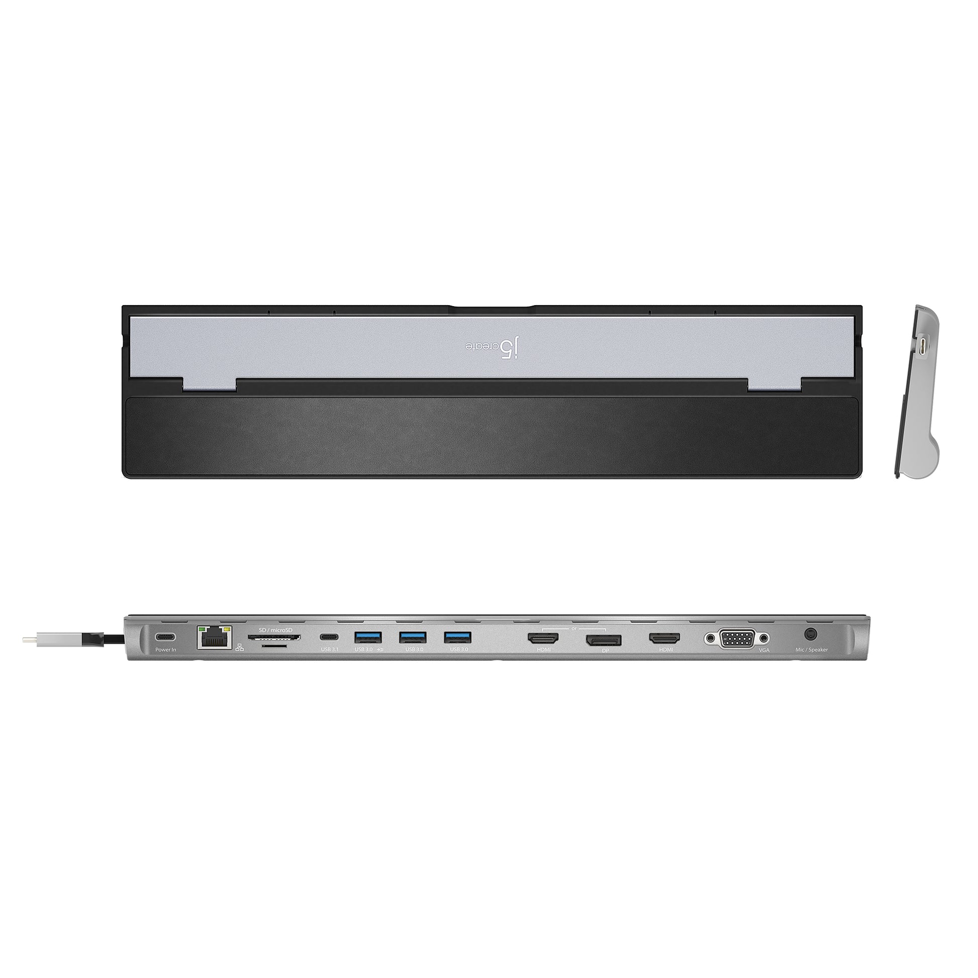 j5create JCD543-N Dockingstation – USB-C, 2× HDMI, 1× VGA, 3× USB-A, 1× USB-C, 100 W PD, GbE, für Windows/Mac