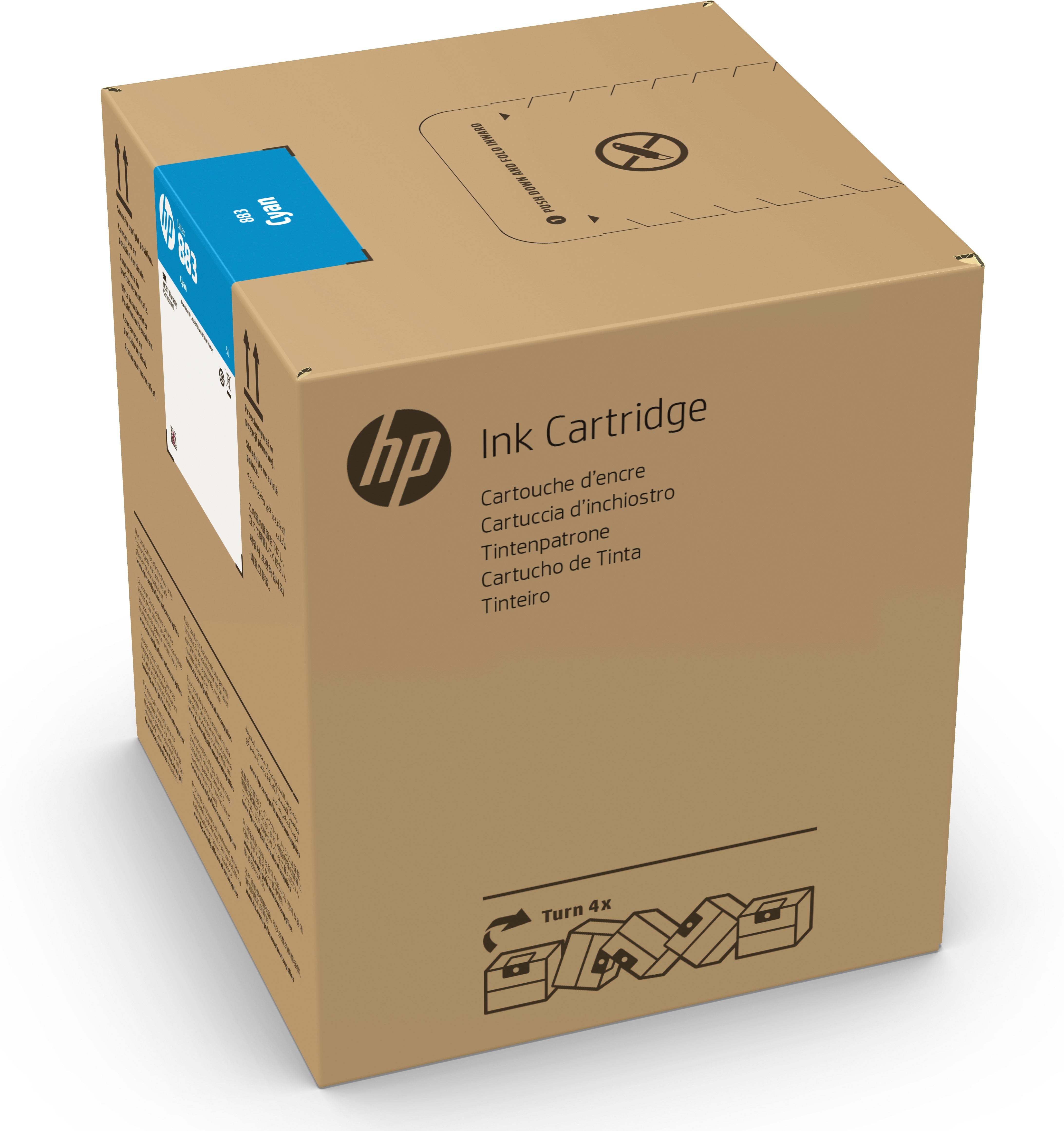 HP Tintenpatrone 883, Cyan, 5'000 ml – für Latex-Drucker