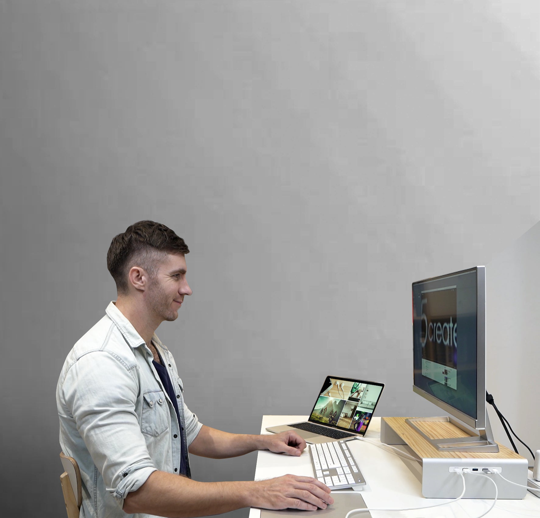 j5create Monitorhalterung, Standfuss, Dockingstation, Holz