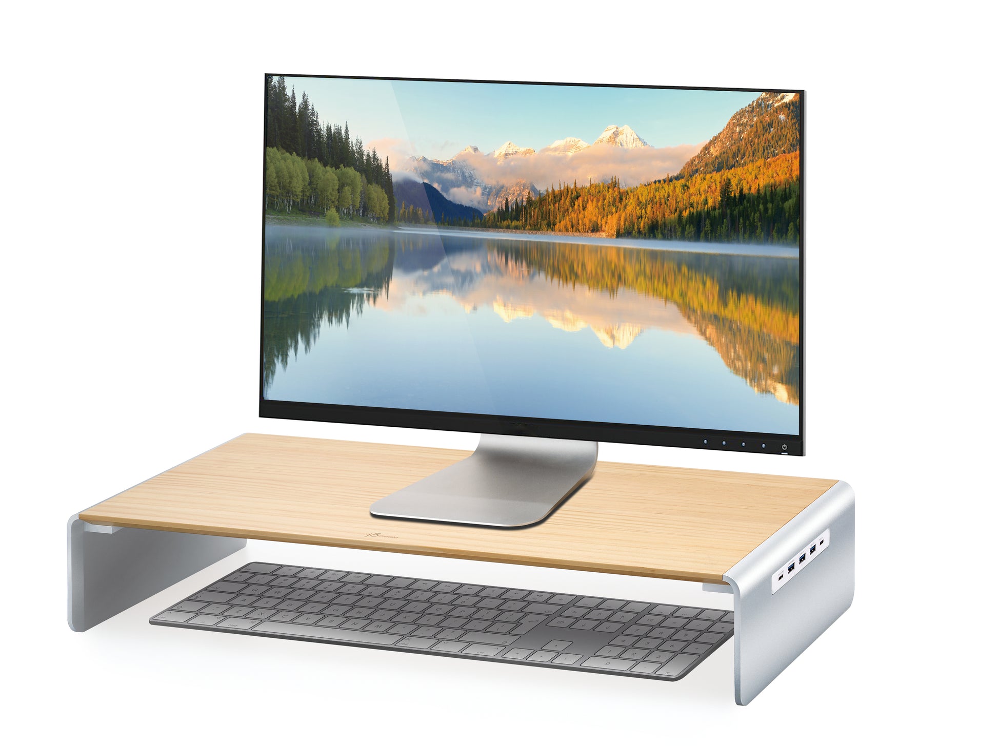 j5create Monitorhalterung, Standfuss, Dockingstation, Holz