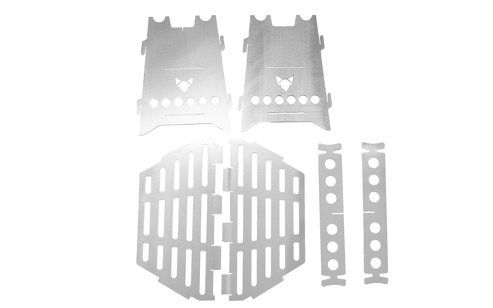 FENNEK Grillplatten-Set, 4 Stk., für Hobo Basic, 24 × 24 × 16 cm, Edelstahl, Silber