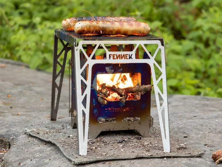 FENNEK Klapprost 32,4 × 16,5 × 20 cm, Titan, 2 Stk., mit Tasche, für Hobo Premium Titan