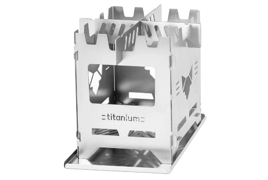 FENNEK Campingkocher Hobo Premium Titan – titan, zusammengelegt 16,4×13,2×1,5 cm, 450 g – silber