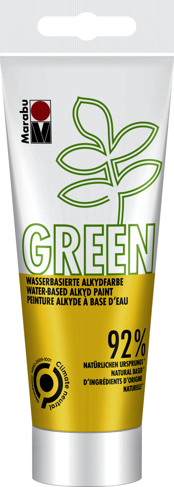 Marabu Bastelfarbe – Gelb 021, wasserfest, umweltfreundlich – 100 ml, Tube – für Leinwand, Papier, Holz