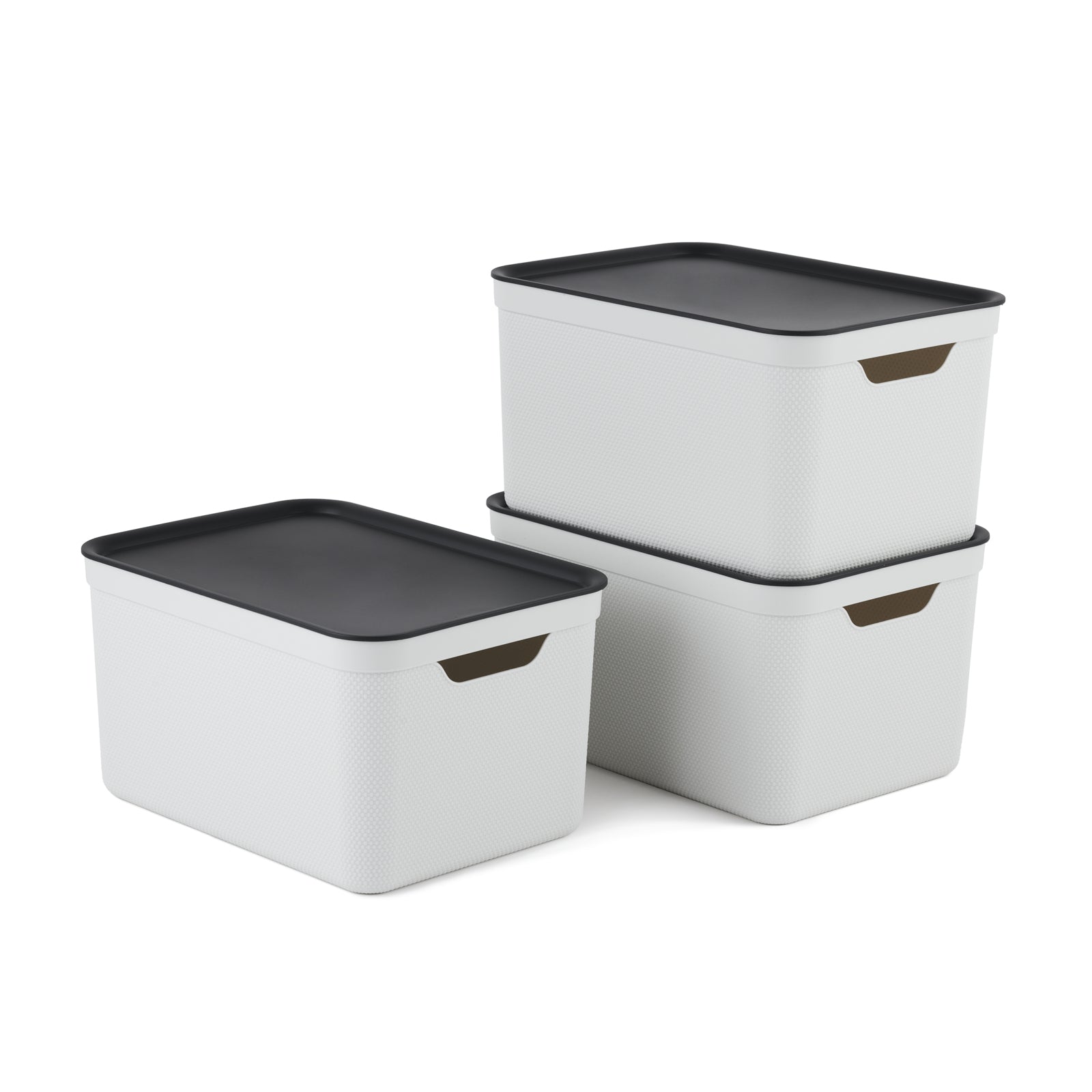 Rotho JIVE Aufbewahrungsbox 16 l (mit Deckel) – Recycling-Kunststoff – Weiss – für A4