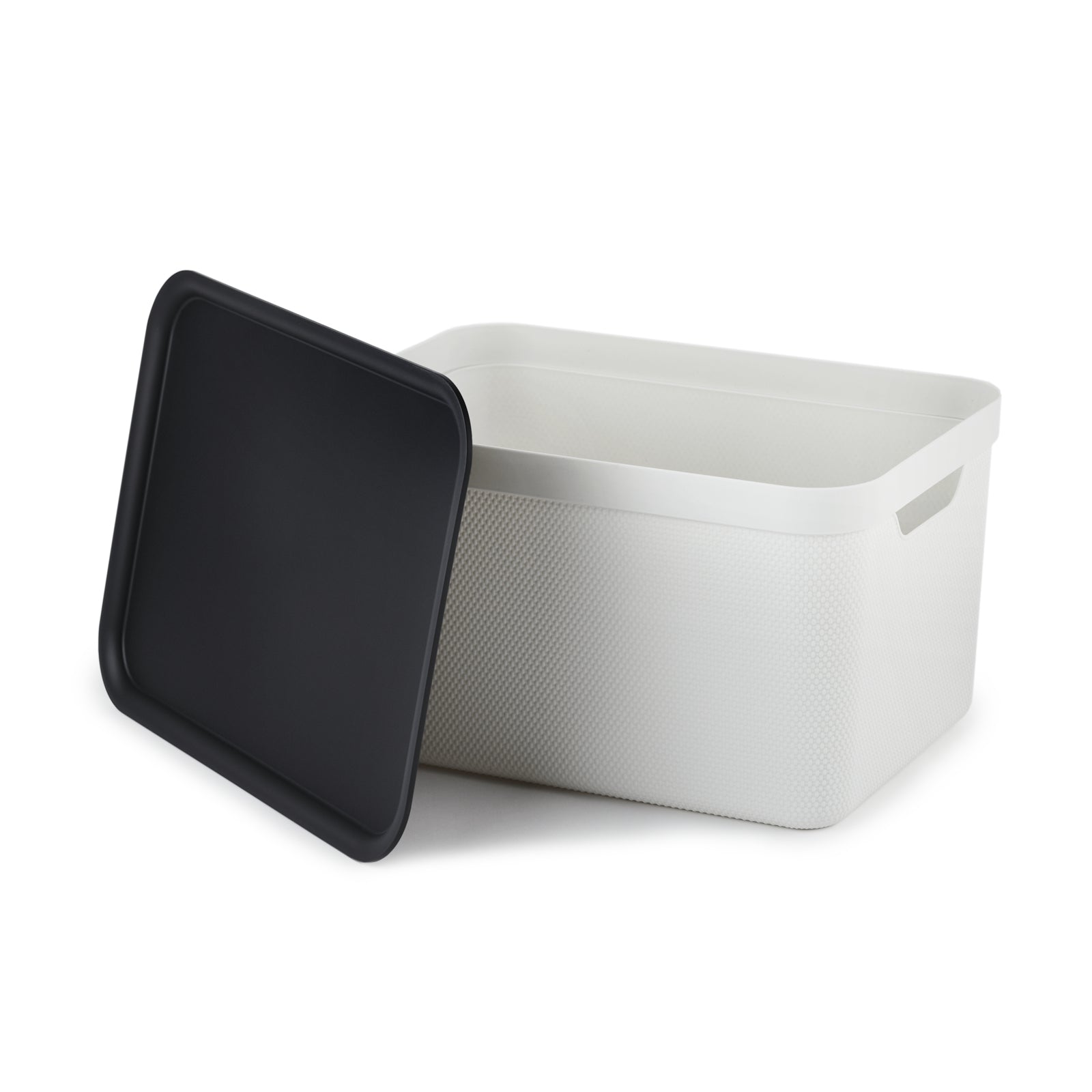 Rotho JIVE Aufbewahrungsbox 16 l (mit Deckel) – Recycling-Kunststoff – Weiss – für A4