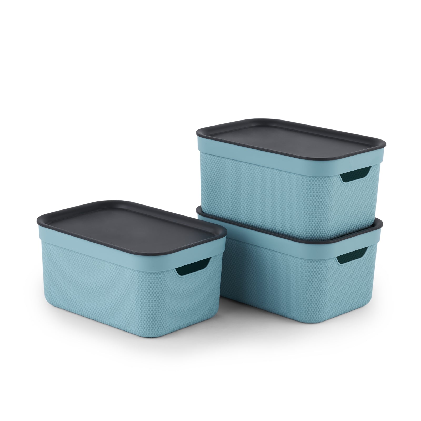 Rotho JIVE Aufbewahrungsbox 5 l (mit Deckel) – Recycling-Kunststoff – Hellblau – für A5