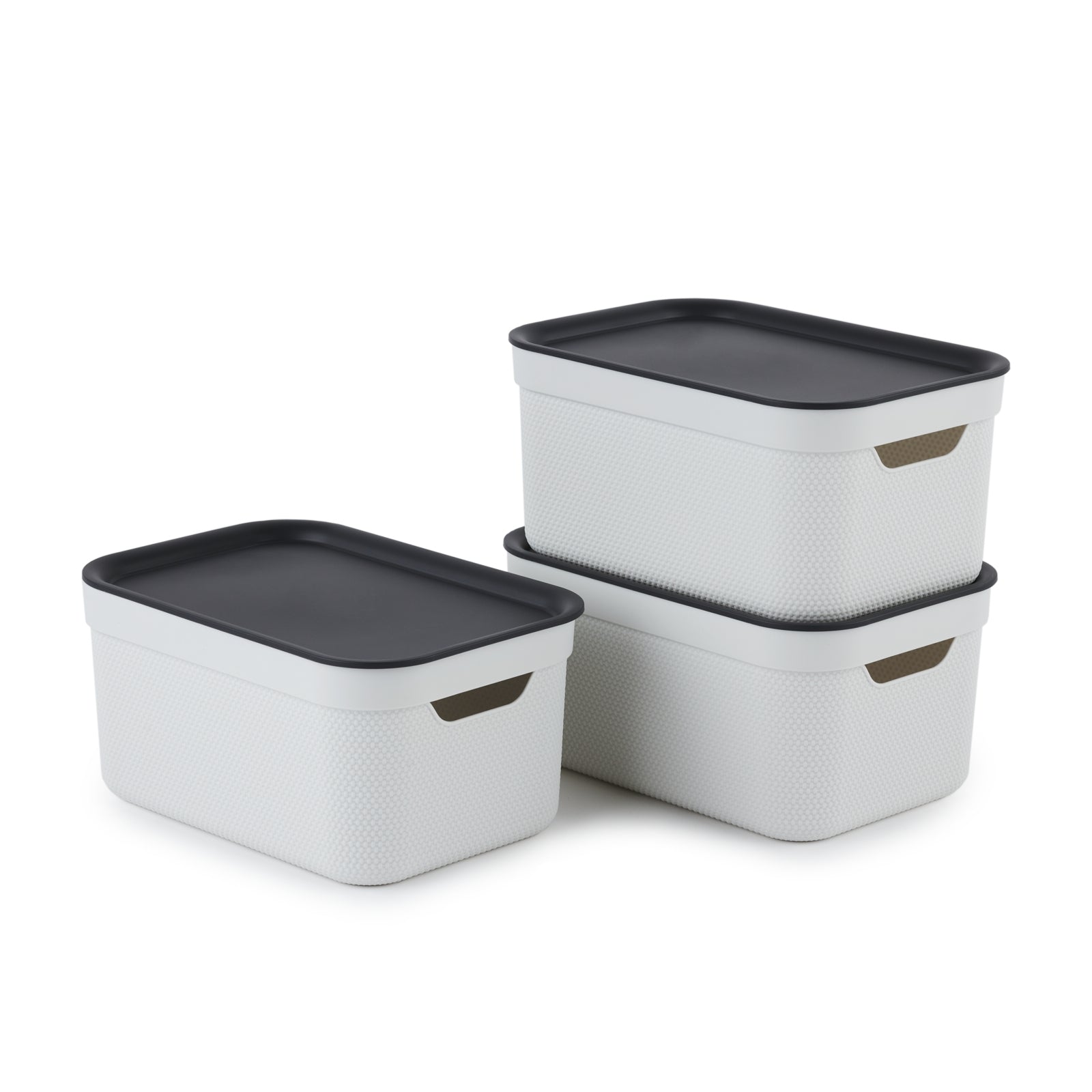 Rotho JIVE Aufbewahrungsbox 5 l (mit Deckel) – Kunststoff – Weiss – stapelbar – 260 × 130 × 180 mm