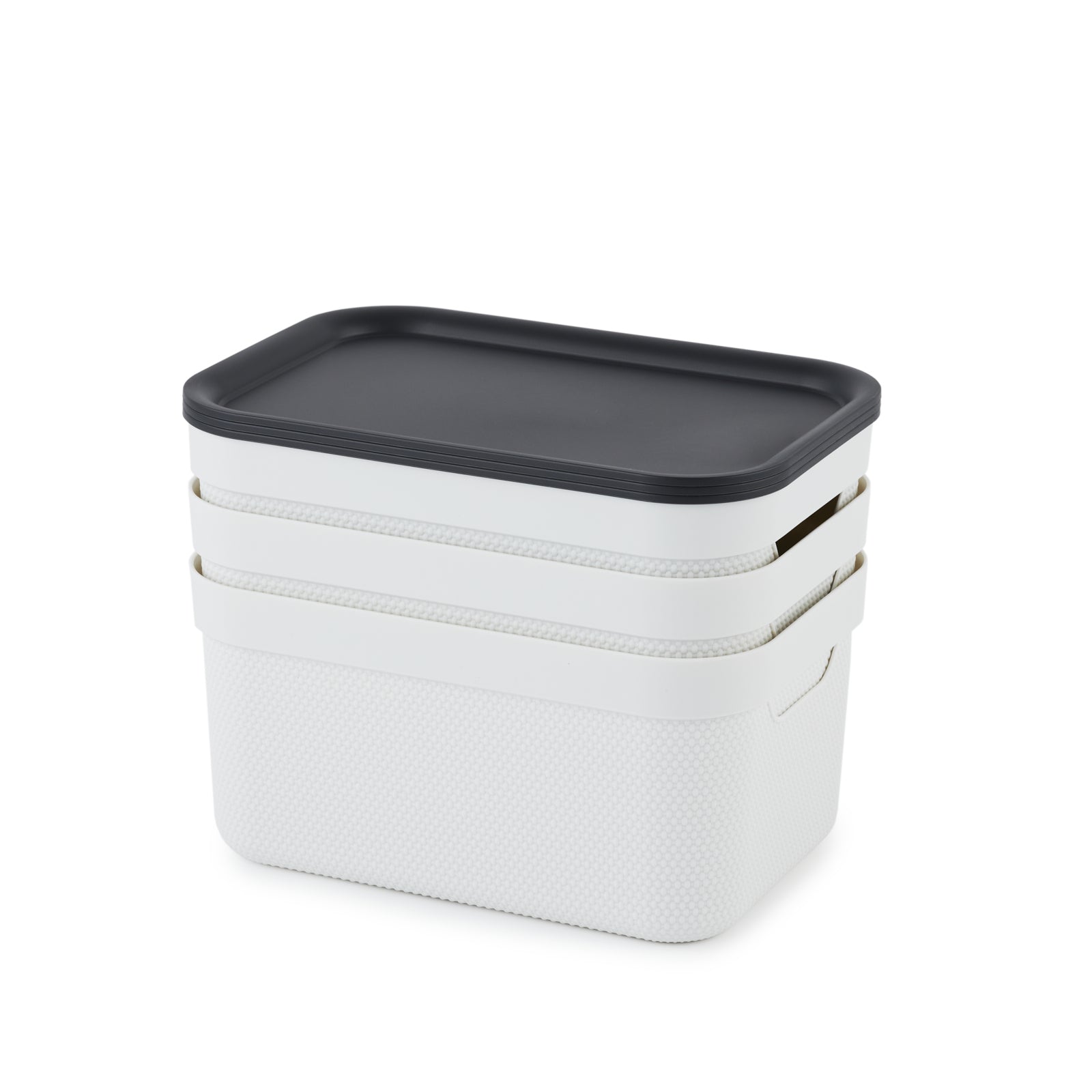 Rotho JIVE Aufbewahrungsbox 5 l (mit Deckel) – Kunststoff – Weiss – stapelbar – 260 × 130 × 180 mm