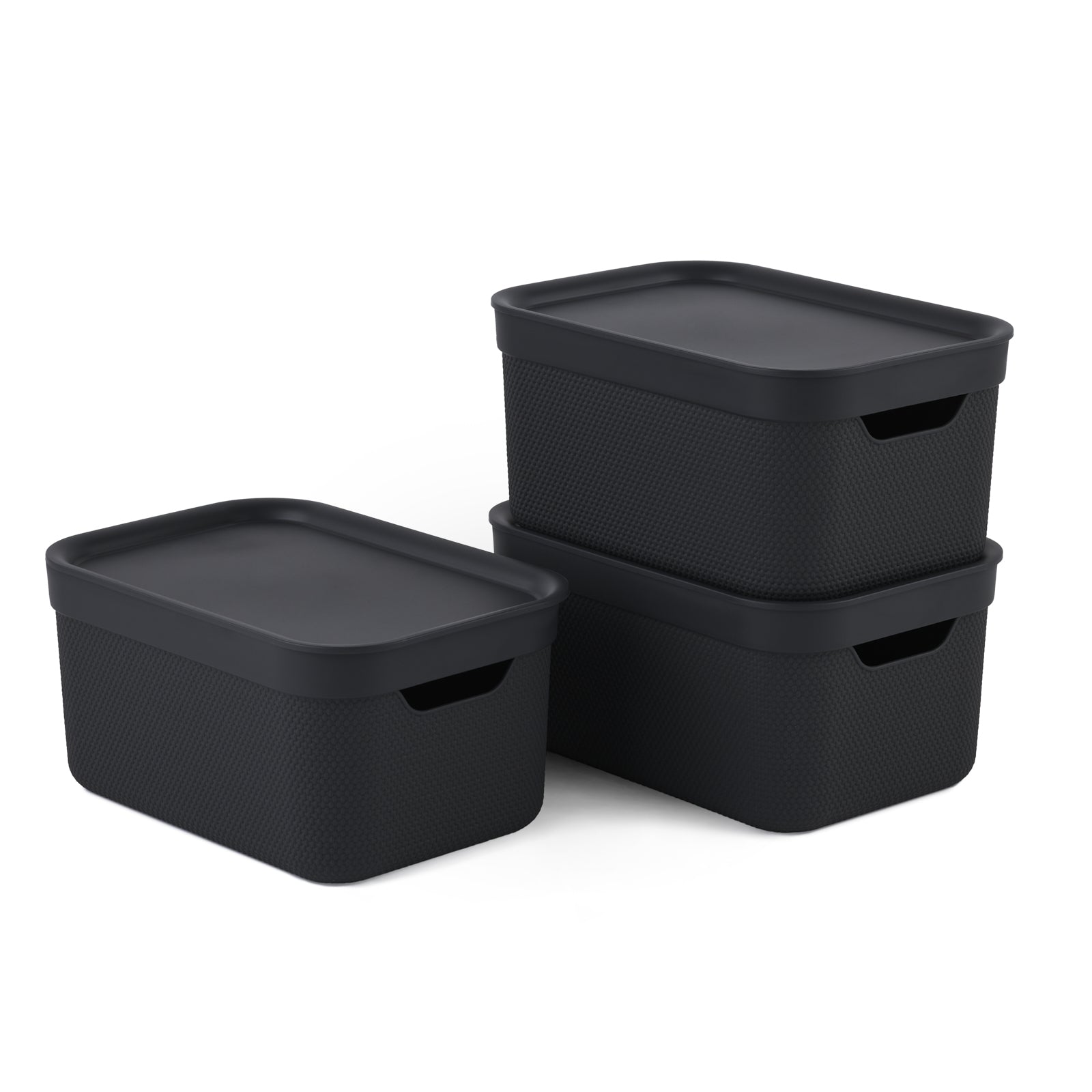 Rotho JIVE Aufbewahrungsbox 5 l (mit Deckel) – Recycling-Kunststoff – Grau – 260 × 130 × 180 mm