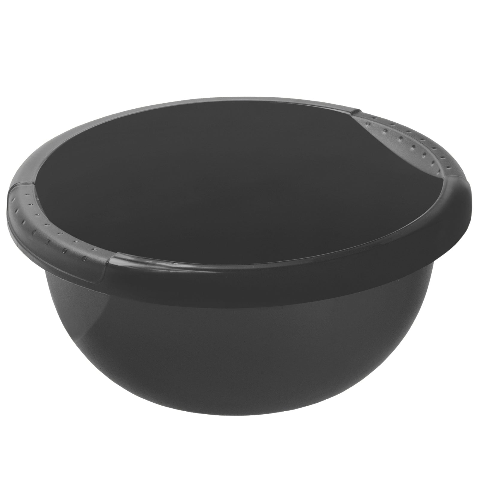 Rotho Rundes Becken – 6 l – 34,0 × 34,0 × 13,5 cm – Schwarz – Recycling-Kunststoff