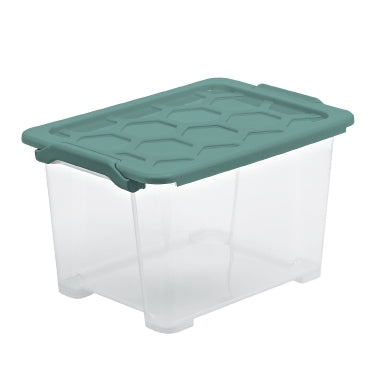 Rotho Aufbewahrungsbox Evo Safe – Kunststoff, transparent, 39,3 × 23 × 28,3 cm