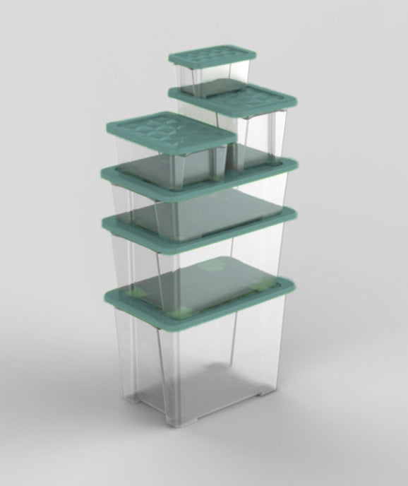 Rotho Aufbewahrungsbox Evo Safe – Kunststoff, transparent, 39,3 × 23 × 28,3 cm