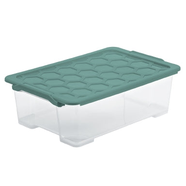 Rotho Aufbewahrungsbox Evo Safe – Kunststoff, Transparent, 59 × 18,5 × 39,5 cm