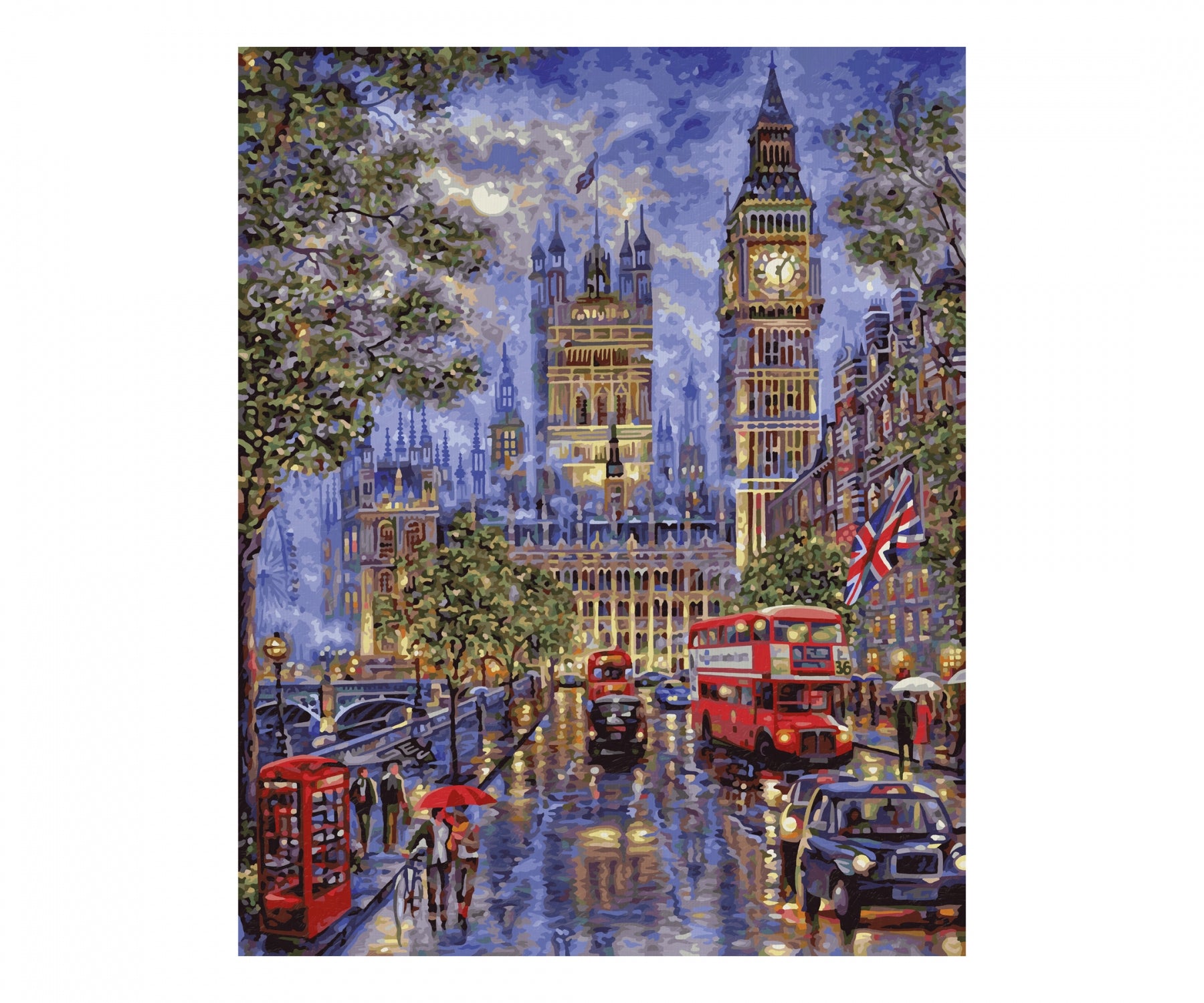 Schipper Malen-nach-Zahlen-Set – Vollmond über London – 40 × 50 cm – ab 14 Jahren
