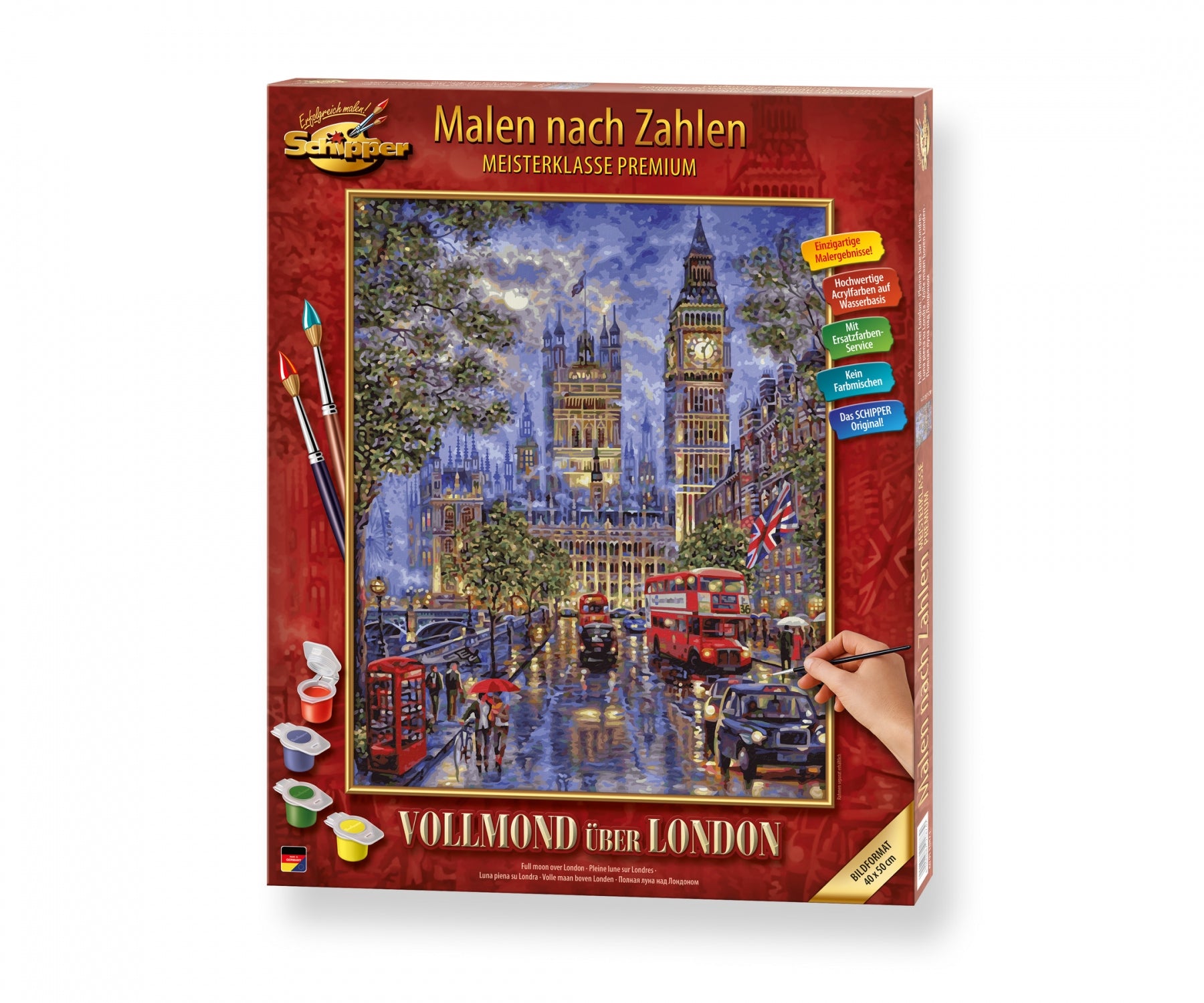 Schipper Malen-nach-Zahlen-Set – Vollmond über London – 40 × 50 cm – ab 14 Jahren