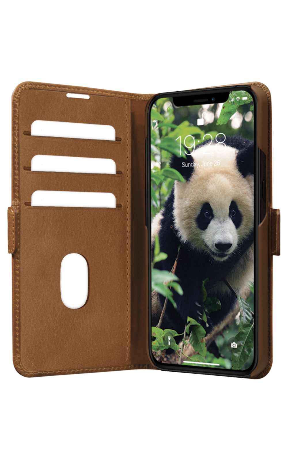 dbramante1928 Copenhagen Slim Wallethülle – für Apple iPhone 14 Pro Max, 3 Kartenfächer, Leder, Tan