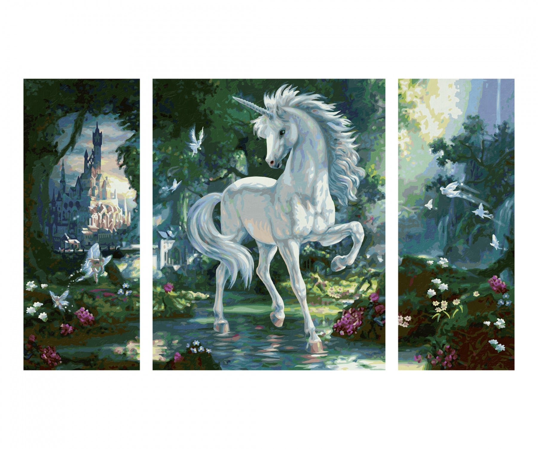 Schipper Malen-nach-Zahlen-Set – Einhorn im Zauberwald – 3-teilig, 80 × 50 cm – ab 14 Jahren