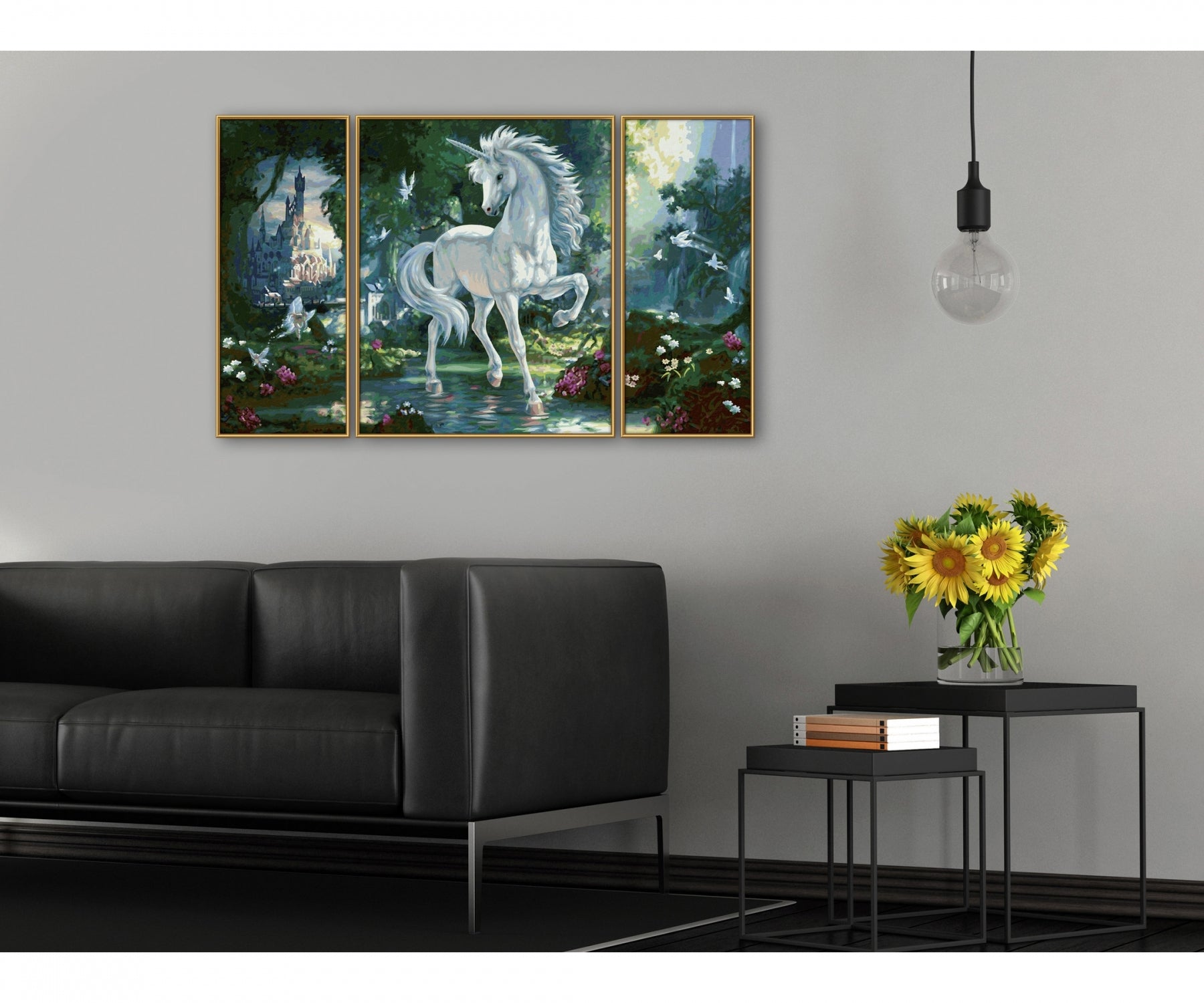 Schipper Malen-nach-Zahlen-Set – Einhorn im Zauberwald – 3-teilig, 80 × 50 cm – ab 14 Jahren