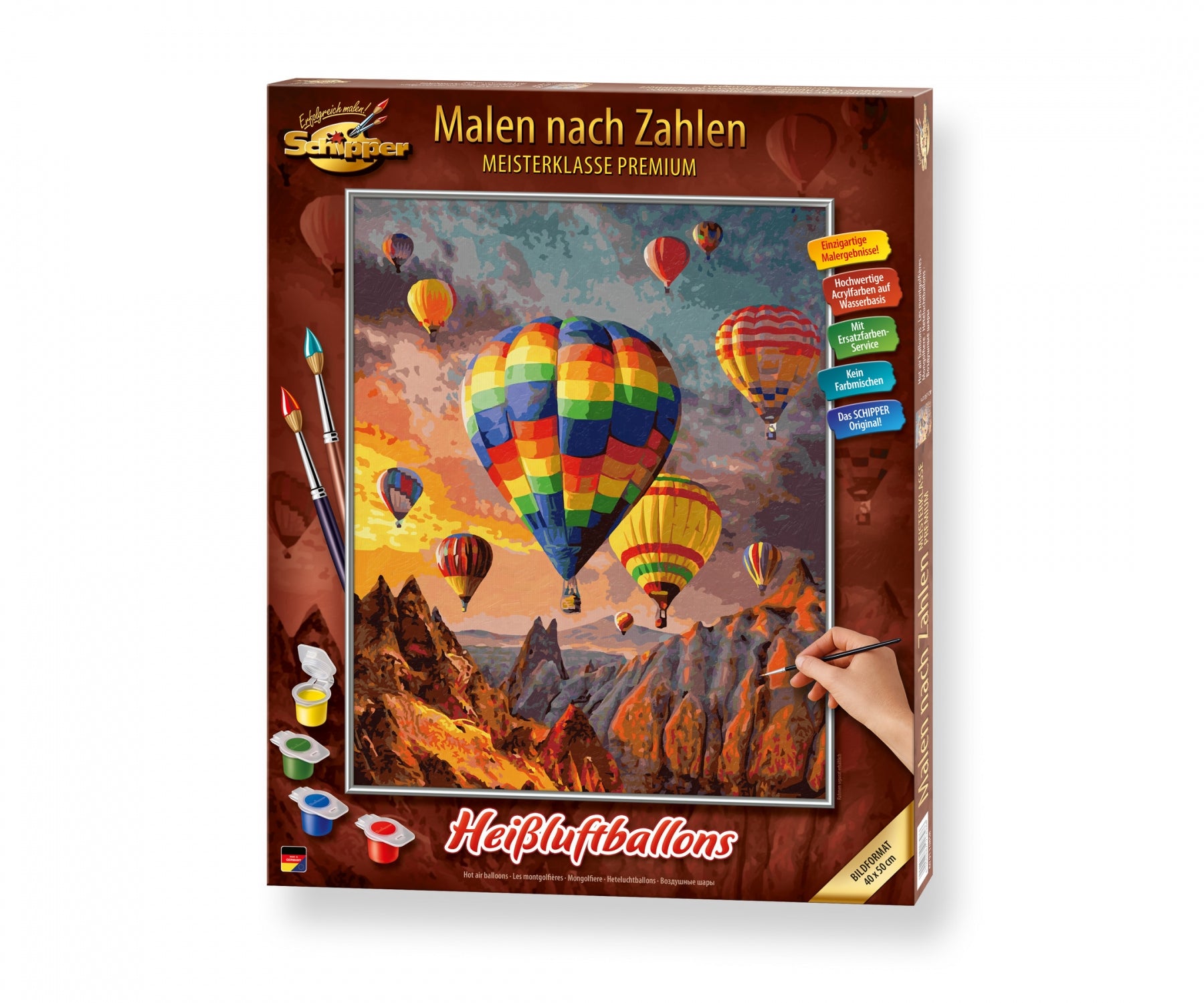 Schipper Malen-nach-Zahlen-Set – Heissluftballons – 40 × 50 cm – ab 14 Jahren