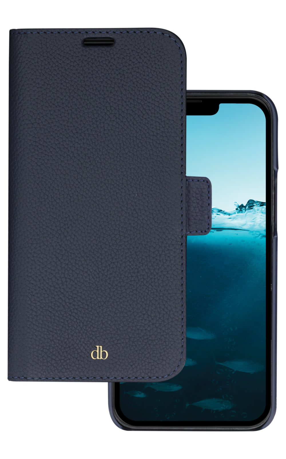 dbramante1928 New York Wallet – für iPhone 14 Pro Max, Pacific Blue, Leder, 3 Kartenfächer, Magnetverschluss