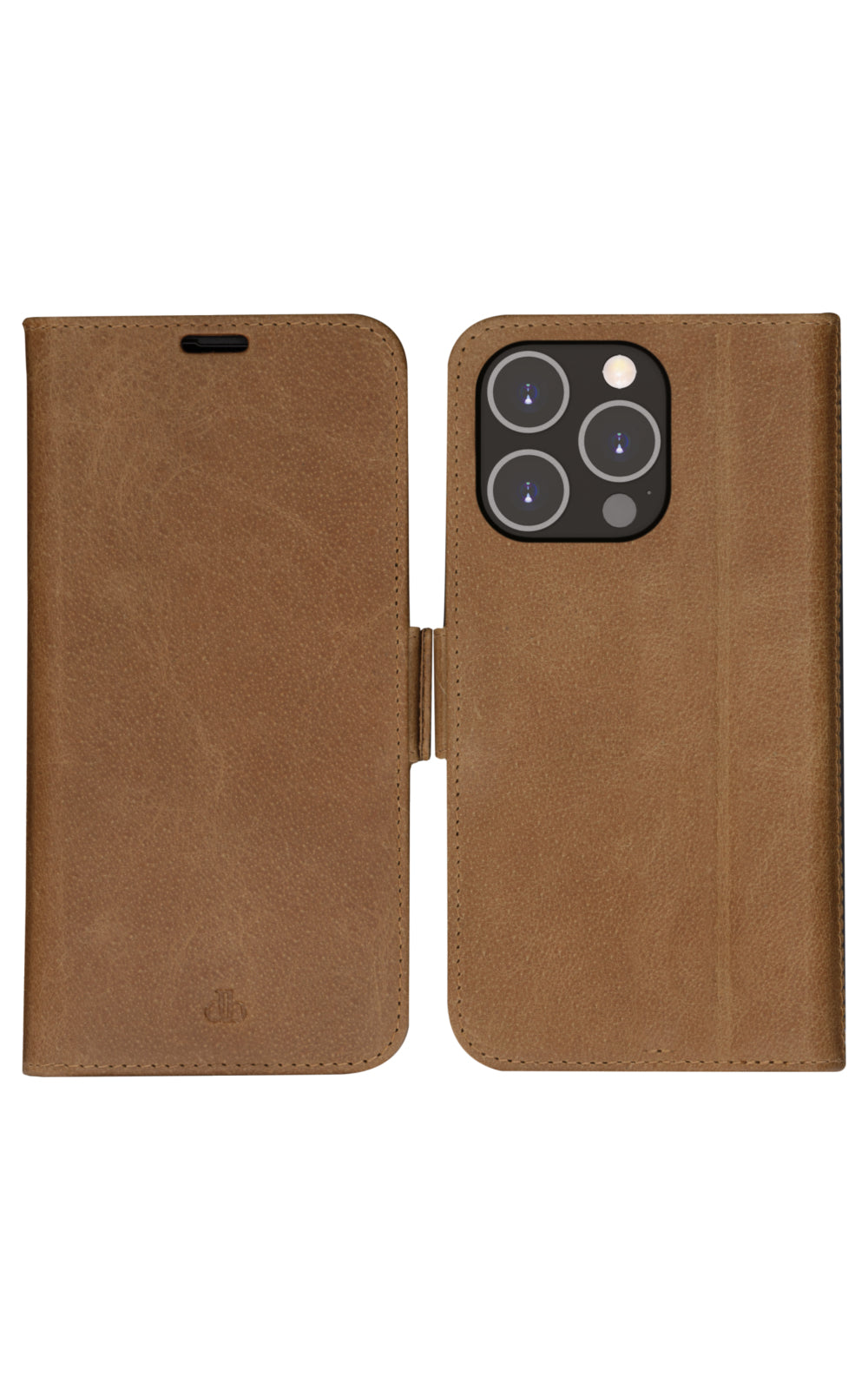 dbramante1928 Copenhagen Slim Wallethülle – für Apple iPhone 14 Pro Max, 3 Kartenfächer, Leder, Tan
