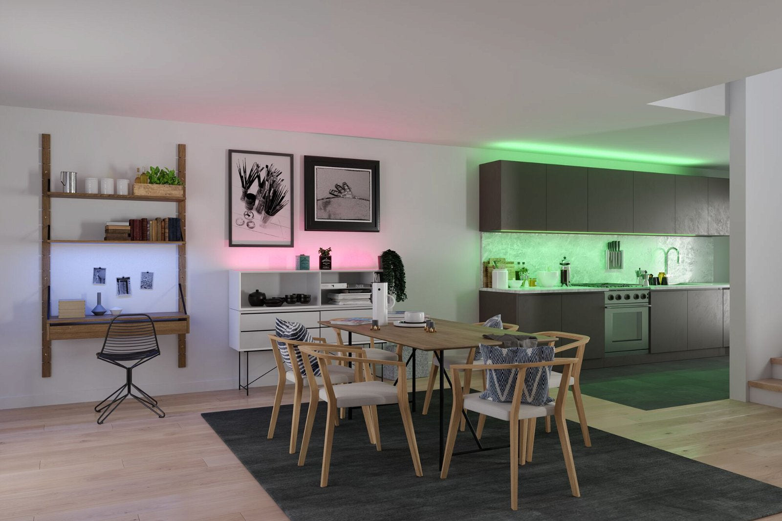 Paulmann LED-Strip – 1,5 m, 495 lm, 12 W, RGB, dimmbar, weiss, Fernbedienung, Netzteil