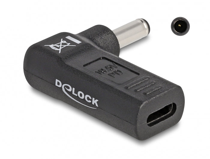 DeLOCK USB-C zu Dell 4,5 × 3,0 mm Adapter – 19,5 V, 3 A, 90° gewinkelt – für Dell-Laptops