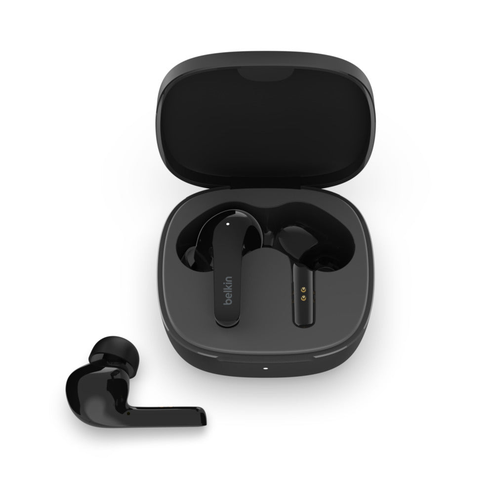 Belkin SOUNDFORM Flow – True Wireless In-Ear Kopfhörer – Bluetooth 5.2, ANC, IPX5 – Schwarz – bis 31 h