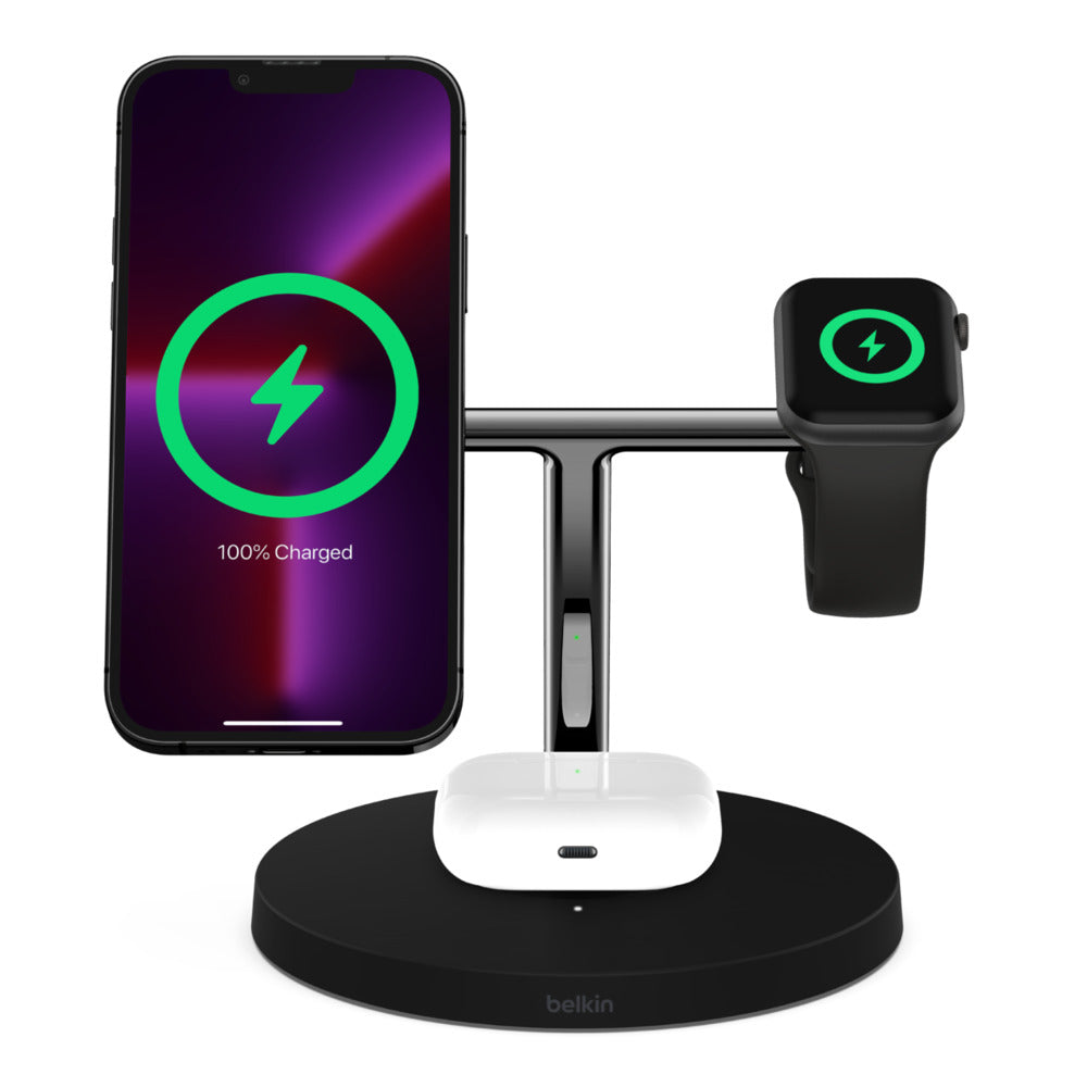 Belkin 3-in-1 Ladestation – Qi, MagSafe-kompatibel – für iPhone 12, iPhone 13
