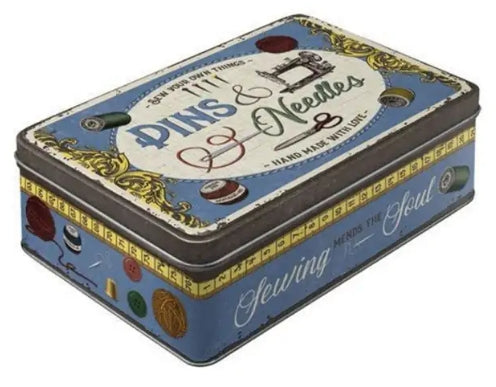 Nostalgic Art Aufbewahrungsbox 3 l (mit Deckel) – Metall – Violett/Beige – 230 × 70 × 160 mm