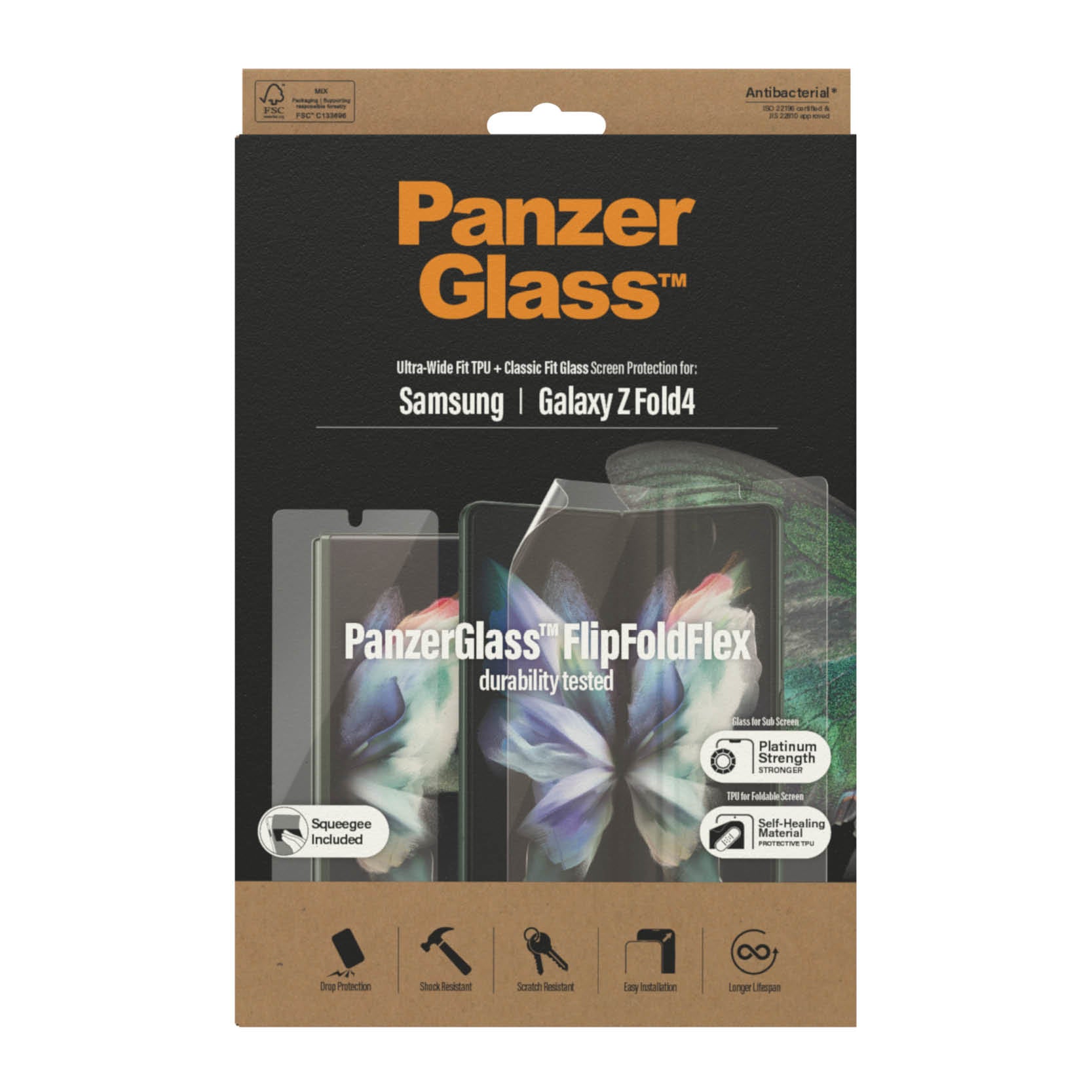 PanzerGlass Displayschutz, Folie, Transparent – für Samsung Galaxy Z Fold4/Fold5 – 1er-Pack