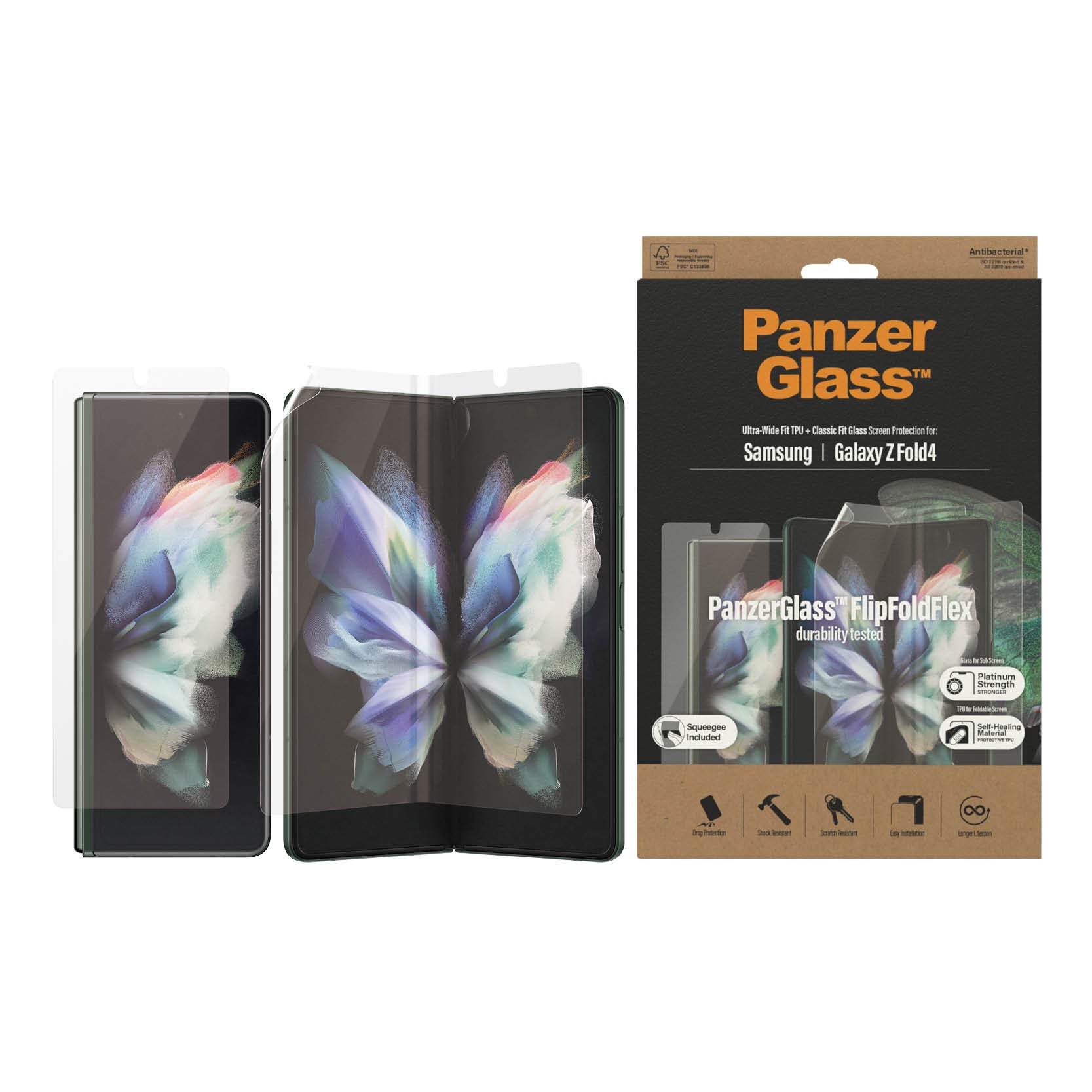 PanzerGlass Displayschutz, Folie, Transparent – für Samsung Galaxy Z Fold4/Fold5 – 1er-Pack