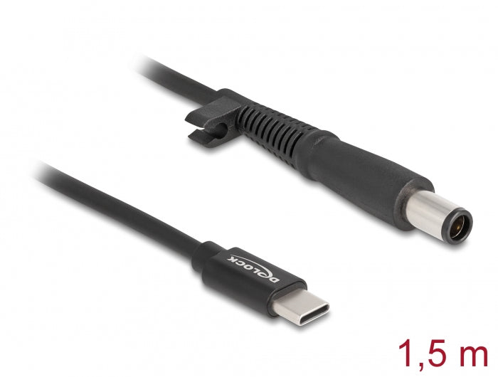 DeLOCK USB-C auf 7,4×5,0 mm Kabel – 1,5 m – Schwarz – für HP