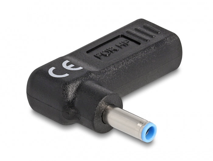 DeLOCK USB-C zu HP 4,5 × 3,0 mm Adapter – 19,5 V, 3 A, 3,8 cm – für Laptops – Schwarz