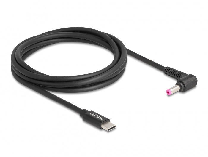 DeLOCK USB-C auf HP 4,8×1,7 mm Kabel – 1,5 m – Abgewinkelt – Schwarz – für HP
