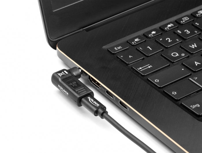 DeLOCK USB-C zu HP 7,4 × 5,0 mm Adapter – 19,5 V, 3 A, 90° gewinkelt, für HP Netzteile (7,4 × 5,0 mm)