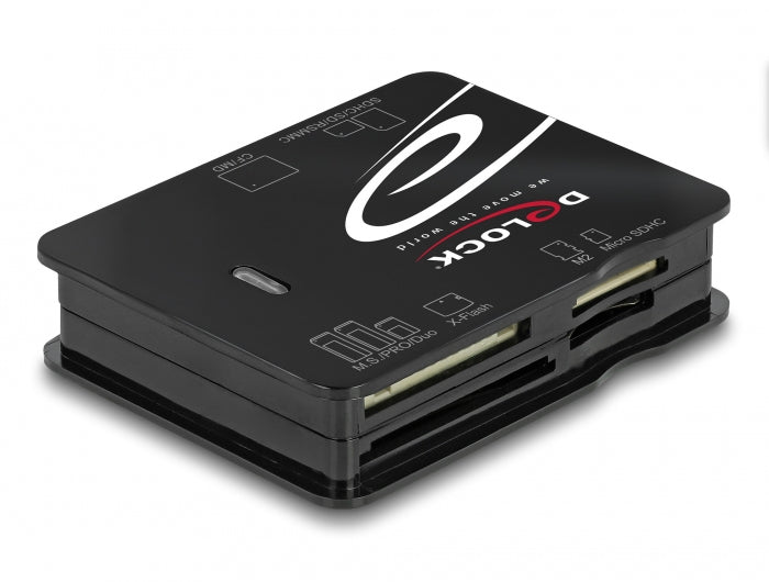 DeLOCK 91007 Kartenleser – USB-A zu Speicherkarten, 6 Steckplätze, USB 2.0 (480 Mbit/s), für CF/SD/microSD