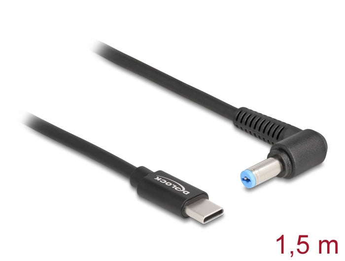 DeLOCK USB-C zu 5,5 × 1,7 mm Ladekabel – 1,5 m, 20 V – für Acer – Schwarz