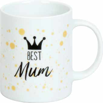 Könitz Porzellan Könitz Kaffeetasse Best Mum – 300 ml, Porzellan, Weiss, spülmaschinenfest, mikrowellengeeignet