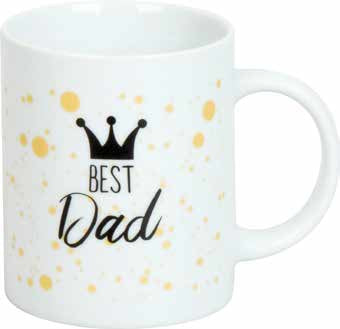 Könitz Porzellan Könitz Kaffeetasse Best Dad – 300 ml, Porzellan, Weiss, spülmaschinenfest, mikrowellengeeignet
