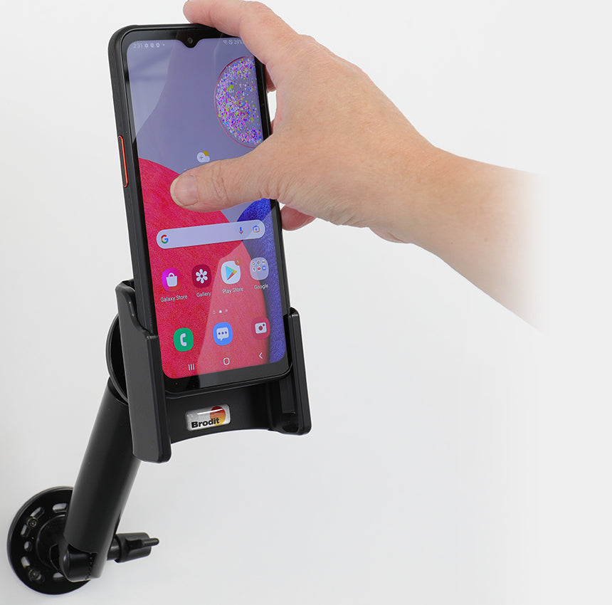 Brodit Kfz-Ladehalterung – Schraubbefestigung – für Samsung Galaxy Xcover 6 Pro – Schwarz