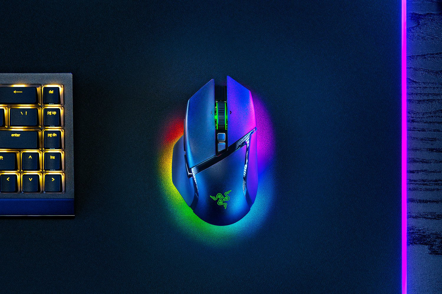 Razer Basilisk V3 Pro Maus – kabellos, Bluetooth, USB-C, 30'000 dpi, 11 Tasten, für Rechtshänder, schwarz