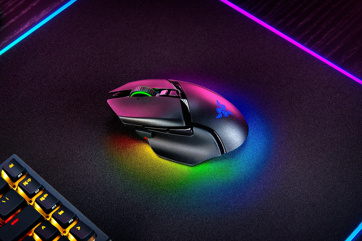 Razer Basilisk V3 Pro Maus – kabellos, Bluetooth, USB-C, 30'000 dpi, 11 Tasten, für Rechtshänder, schwarz