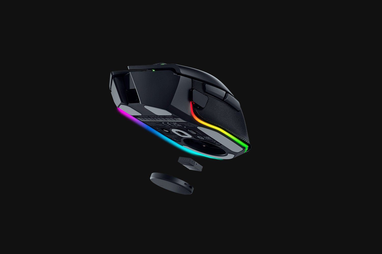Razer Basilisk V3 Pro Maus – kabellos, Bluetooth, USB-C, 30'000 dpi, 11 Tasten, für Rechtshänder, schwarz